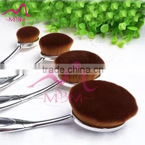 Silicone Handle Foudation Makeup Brush Cosmetic Brush 10pcs Oval Makeup Brush Set Wholesale thumbnail-3