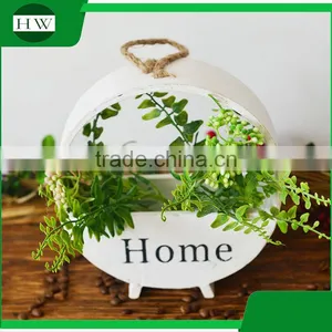 Modern Fancy Home Goods Decorative Hanging Antique Round Fancy Stand Wood Decoration Vase thumbnail-5