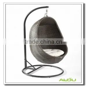 Audu Outdoor Rattan Hanging Egg Chair/Oval Egg Chair/Hanging Egg Chair thumbnail-1
