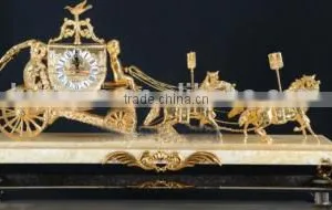 Silver Plated Lady Holding Desk Clock, White Marble Desk Clock, Luxury Home Decorative Desk Clock thumbnail-4
