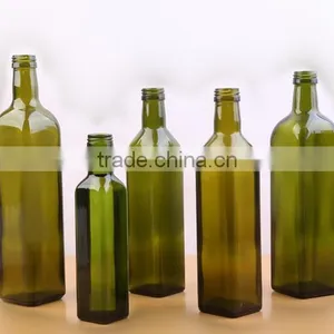 Glass Olive Oil Bottles Cooking Oil Glass Bottle Dark Green Glass Olive Oil Bottle thumbnail-2