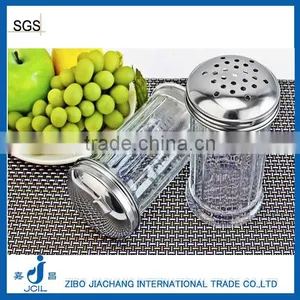 300ml Vertical Stripe Transparent Glass Spice Package Containers With Metal Hole Cap thumbnail-1