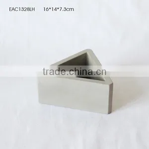 Triangle Concrete Flower Pot Outdoor Vase Planter for Home / Office Decor thumbnail-1