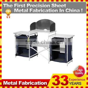Stainless Steel Portable Foldable Folding Dining Desk Grill Table Camping Outdoor Picnic Aluminium Alloy With Carry Case thumbnail-1