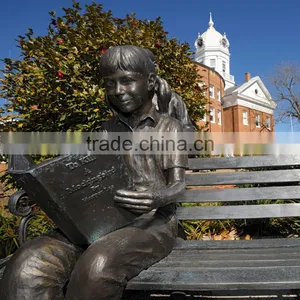 Bronze Casting Foundry Metal Craft Bronze Girl Reading Statue thumbnail-2