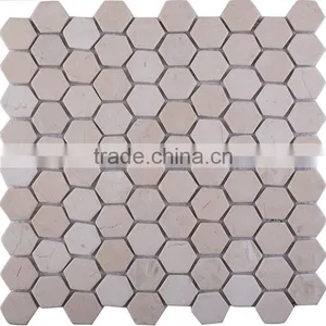 MM-CV228 Wholesales Home Design Natural Stone Marble Hexagon Mosaic Tiles thumbnail-2