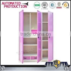 Bedroom Closet Steel Wardrobe Cabinets 3 Door Godrej Steel Almirah Design Price thumbnail-1