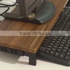White Slim Universal Monitor Glass Lcd Computer Desk Organizer Monitor Stand thumbnail-5