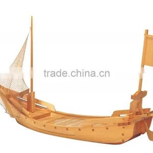 EBM Wooden Sashimi Boat Tairyo Fune Kuroshio Wooden Sushi Boat thumbnail-1