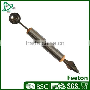 Stainless Steel Melon Baller/carver With Knife and Spoon thumbnail-1