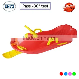 Extreme Racer Snow Sled With Brake, Backrest Steering Wheel Pull Snow Sledge Car Kids Sled Towable Snow Sleds thumbnail-1