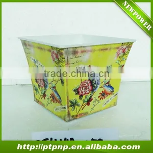 Newest Metal Zinc Flower Pot With Printing thumbnail-6