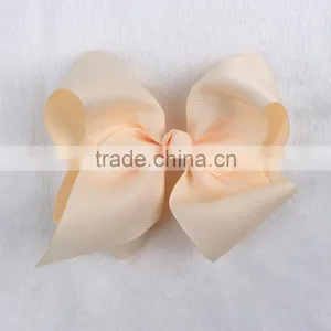 Small Solid Color Grosgrain Hair Clip Bows thumbnail-3