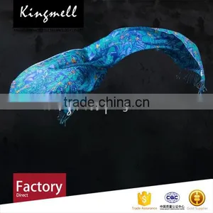 Custom New Design Fashionable Digital Print Silk & Cashmere Shawl thumbnail-3
