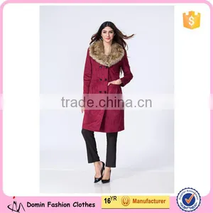 2015 Lady Garment Manufacturer Elegant Fabulous Luxury Fashion Design Women Coats Winter With Fur Collar thumbnail-1