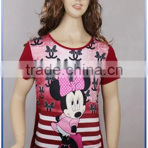 Fashion Design Printing And Hot Drilling Milk Silk Lady's Blouse thumbnail-1