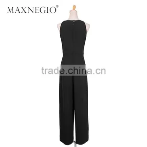 MaxNegio Brand Wholesale Fashion Chiffon 2016 Latest Design Jewel Neck Party Jumpsuit for Ladies thumbnail-4