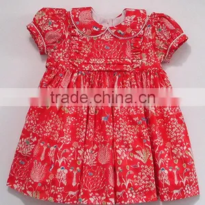 New Design OEM 100% Cotton Woven Printed Baby Girl Clothes Set thumbnail-1