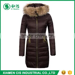 Top Quality Winter Windproof Warm Women Duck Down Coat With Fur Collar thumbnail-4