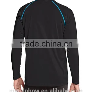 Dri-Fit Performance Raglan Long Sleeve T Shirt Jacket Top Quarter Zipper Pullover Jacket Black Plain Sports Top thumbnail-2