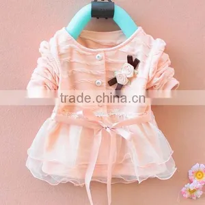 Stylish Fashion Lace Fancy Pattern Cotton Dresses for Baby Girl 1 Year thumbnail-1