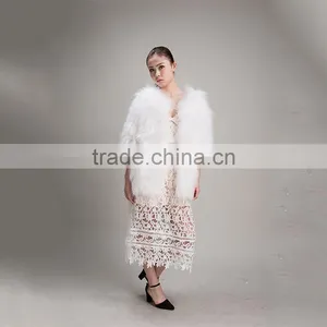 Myfur White Raccoon Fur Jacket Women Warm Winter Fur Jacket for Girls thumbnail-4