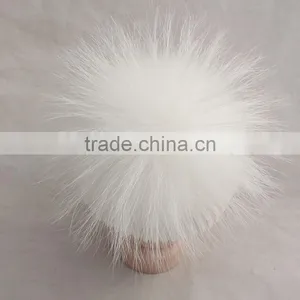 Myfur Baby Knitted Beanie Hat With Removable White Raccoon Fur Pom Poms Wholesale thumbnail-3