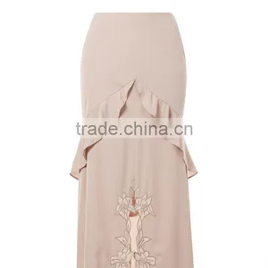 Factory Price Hot Sale Lace Ruffle Pencil Women Skirt Long Maxi thumbnail-5