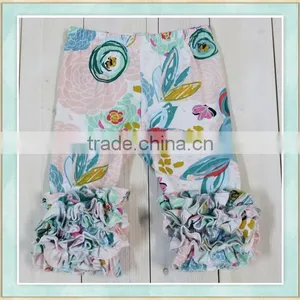 Pant Shirt New Style Floral Print Ruffle Pant for Baby Girl Summer Wearing thumbnail-1