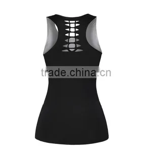 2017 Hot Selling Cheap Women Black Tank Top With Rose Skull Printed thumbnail-5