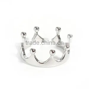 Copper Unadjustable Rings Silver Tone Crown thumbnail-1