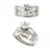 Round Cubic Zirconia 9k Gold Wedding Rings With cz Stones Inlaid of Latest Fashion Style thumbnail-1