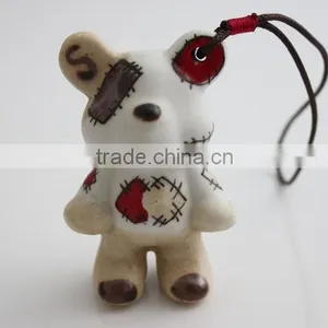 'Patch Bear' Promotion Gifts for Decorations Accessory,China Novelty Ceramic Mobile Charms,Promotional Mobile Phone Pendant thumbnail-1