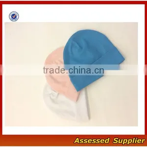 ZT1028 Soft 100%organic Cotton Infant Baby Hat/ Hospital Newborn Baby Solid Caps thumbnail-3