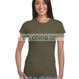 Fashion 100 Cotton Custom Design Army Green t Shirt Women Clothing thumbnail-1