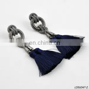 Hand Made Tassel Dangle Earstuds Dangle Bridesmaid Earrings thumbnail-2
