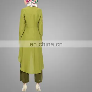 2017 Model Kebaya Islamic Clothes Modern Plus SIze Ladies Jumpsuits For Muslim Women Long Sleeves Top & Pants Muslim Jumpsuits thumbnail-5