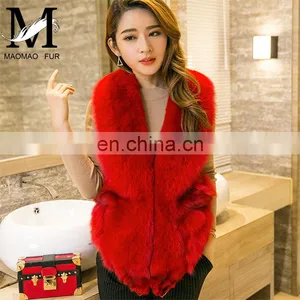 2017 New Fashion Sleeveless Outerwear Real Fox Fur Vest for Women thumbnail-6