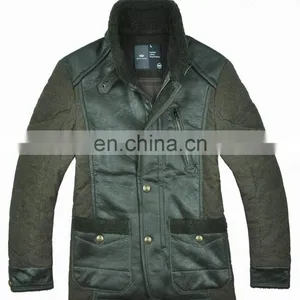 2015 Lastest Fashion Mens Handsome Long Green Leather Jacket thumbnail-1
