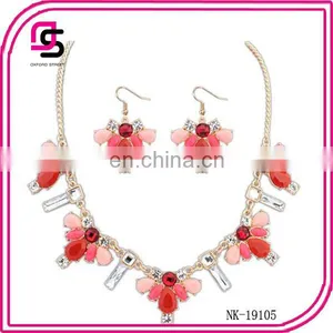 New Fashion Style Flower Necklace Earring Jewelry Set 2015 thumbnail-1