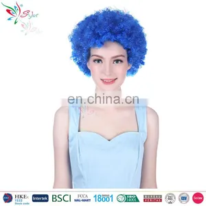 Cheap Wholesale Soccer Fans Synthetic Wig Carnival Party Football Fan Wig thumbnail-3