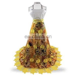 African Printed Wax Embroidered Lace Latest Design Wax Lace Fabric With Stones S170721001 thumbnail-1