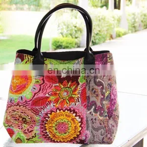 Indian Kantha Luxury Designer 100% Cotton Women Bags thumbnail-1