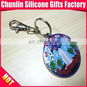 Round Printed Customized Zinc Metal Keychains for a Holiday thumbnail-1