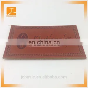Custom Logo Embossed Genuine Leather Label for Clothing thumbnail-2