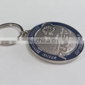 Custom Zinc Alloy Shiny Silver Die Cast Soft Enamel Sparkle Texture Keychain /Gift /Souvenir thumbnail-3
