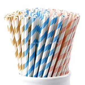 Dot Stripe Beautiful Wave Stripe Straw Decor Straw Paper Straw for Store thumbnail-2