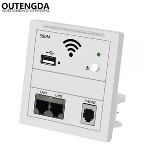 OUTENGDA Wi-Fi Router Wall Embedded USB Access Point Wireless in Wall AP Panel Socket Wifi Repeater/router Champagne/White thumbnail-2