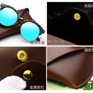 Promotional Vintage and Personalized Leather Sunglasses Case With Press-button thumbnail-5