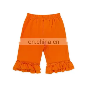 Little Kids Baby Cotton Plain Long Pants Bloomers Girl Ruffle Capri thumbnail-1